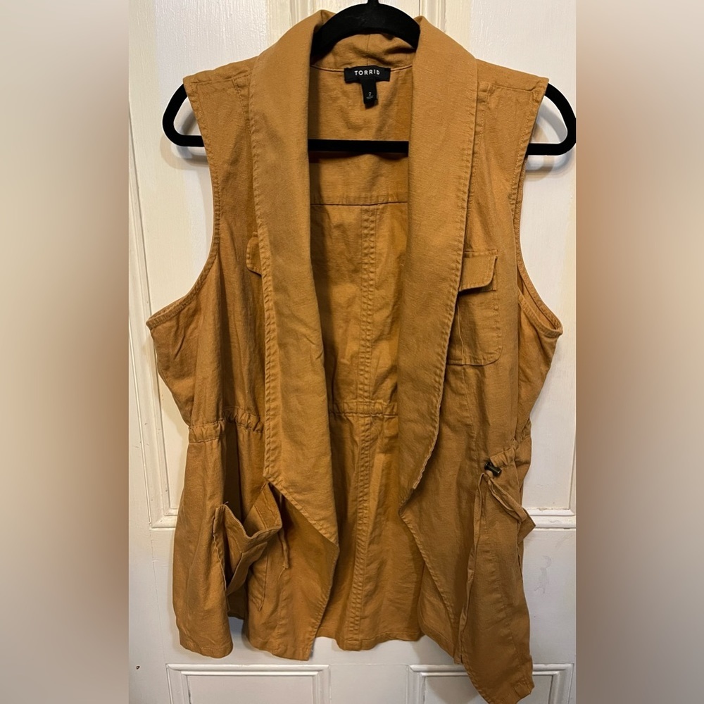 Torrid Women's Tan Sleeveless Jacket